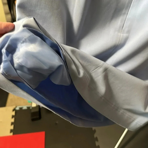 Bar III Lined Periwinkle Blue Skirt Knee silver accents and pockets zips size 10 - Picture 4 of 6